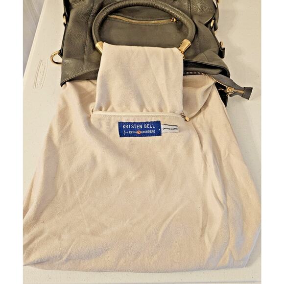 Kristen Bell for Erica Anenberg Sutton Grey Leather GoldTote Boho Bag W/dust bag - Picture 12 of 13